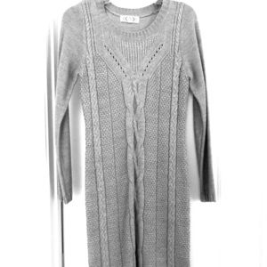 Grey (gray) cable knit sweater dress medium